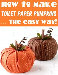 Toilet Paper Pumpkins Toilet Paper Pumpkins, Fun Fall Decor, Fall Sewing Projects, Fun Fall Crafts