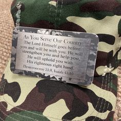 Military Gift. Military Deployment Wallet Card. Aluminum As You Serve Our Country Business Card. - C & A Engraving and Gifts Words From The Bible, Navy Quotes, Deuteronomy 31 8, Navy Training, Isaiah 11, Military Deployment, Military Gift, Grandma Quotes, Encouraging Words