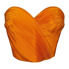 Valentino Pleated Bustier Top in Orange Silk Pleated Bustier, Valentino Top, Orange Gown, Dress Reference, Silk Bra, Daisy Jones, Orange Poppy, Clothing Pieces, Pleated Top