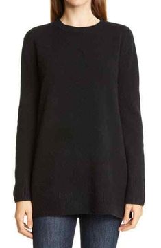 For Sale 100% Authentic  NEW Nordstrom Signature Cashmere Tunic Sweater in Black - Size S  Details Color: Black  Size: S Underarm: 21" across  Sleeves: 25" Length from shoulder: 28" Hem: 23"  across  Details & Care In this yummy cashmere sweater, a longer length and a flowy fit provide both extra warmth and an abundance of ways to wear it. - Crewneck - Long sleeves - Ribbed cuffs and hem - 100% cashmere - Dry clean - Imported  Shipping: Combine shipping is available, please message us when you d Nordstrom Sale, Tunic Sweater, Sweater Black, Cashmere Sweater, Wear It, Cashmere Sweaters, Black Sweaters, Sweater Outfits, What To Wear