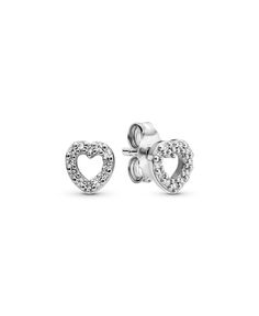 in stock Pandora Earrings Studs, Dainty Earrings Studs, Pandora Earrings, Pandora Heart, Pandora Hearts, Coco Mademoiselle, Heart Stud Earrings, Pandora Silver, Heart Studs