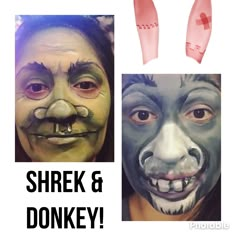 Donkey Makeup Shrek, Shrek Donkey, Animal Makeup, Character Makeup, Animal Costumes, Kids Makeup