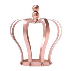 a pink metal crown on a white background