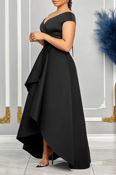 Material Polyester Style Daily Celebrities Elegant Element Patchwork Flounce Solid Color Neckline V Neck Silhouette Asymmetrical Sleeve Length Sleeveless Fit Type Regular Clothing Length Long Type Solid Color Size(in) Bust Waist Hips Dresses Length S 32.3 26 34.6 57.9 M 33.9 27.6 36.2 58.3 L 35.4 29.1 37.8 58.7 XL 37 30.7 39.4 59.1 2XL 38.6 32.3 40.9 59.4 3XL 40.2 33.9 42.5 59.8 Size(cm) Bust Waist Hips Dresses Length S 82 66 88 147 M 86 70 92 148 L 90 74 96 149 XL 94 78 100 150 2XL 98 82 104 15 Wedding Guest Dresses Long, Plus Zise, Elegante Y Chic, Party Dresses Online, Womens Prom Dresses, Plus Size Kleidung, Hip Dress, Prom Party Dresses, Wedding Party Dresses