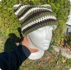 Winter Striped Hats One Size Fits Most, Striped Winter Hats One Size Fits Most, Striped Beanie Hat One Size, Striped Beanie Hat, One Size Fits Most, Casual Adjustable Mini Hats For Winter, Casual Cat Ears Winter Hats, Casual Mini Hat For Winter, Casual One-size Mini Hat For Winter, Casual Winter Mini Hat, One Size