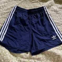 Nwot Smoke Free Home Adidas Three Stripes Shorts For Summer, Adidas Three Stripes Summer Shorts, Adidas Three Stripes Athletic Shorts For Summer, Adidas Summer Athletic Shorts With Three Stripes, Adidas Athletic Shorts With Three Stripes For Summer, Navy Casual Athletic Shorts With Pockets, Adidas Blue Athleisure Athletic Shorts, Adidas Streetwear Shorts For Summer, Adidas Summer Streetwear Shorts