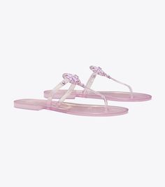 Mini Miller Jelly Thong Sandal: Women's Shoes | Tory Burch Trendy Shoes Sneakers, Cute Shoes Heels, Miller Sandal, Woven Sandals, Beautiful Sandals, Pink Accessories, Girly Shoes, Jelly Sandals, Footwear Design Women