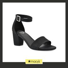 in stock Medium Width Sandals For Night Out In Summer, Black Block Heels For Summer Evenings, White Mountain, Dress Sandals, Dress And Heels, Black Sandals, Block Heels, Pick Up, In Store