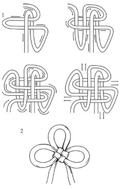 four different types of knots in the shape of hearts