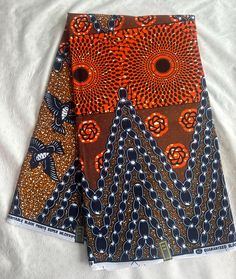 Length 5.48 m width 1.15m Sewing Fabrics/100% Cotton African Fabrics/Assorted African Prints Orange Ankara Fabric With Batik Print, Ankara Fabric With Batik Print, Brown Ankara Fabric With Batik Print, African Fabrics, Wax Fabric, Sewing Fabrics, African Prints, African Fabric, African Print