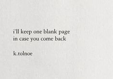 a quote from k tolnoe on the topic of bank page in case you come back