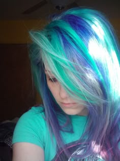 Turquoise Blue Hair, Hair Colour Ideas, Hair Color Crazy, Lavender Hair, Awesome Hair, Pretty Hair Color, Emo Hair