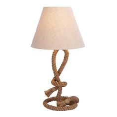 a lamp with a rope wrapped around it