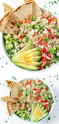 two bowls filled with different types of food