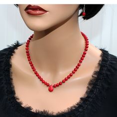 ♥ Ready to ship ♥ 100% handmade ♥ Material: natural coral beads ♥ Packed in a gift box ♥ Custom length Handmade adjustable Red coral necklace designed with 7-8mm beads and heart as a focal point. Statement of Luxury & Elegance! This artisan necklace is unique, lightweight, feminine, stylish, and elegant. The flexible structure of the necklace ensures a very comfortable fit. It makes a fantastic gift as well for someone you love and hold dear in your heart. All my items are beautifully presented Elegant Red Coral Round Bead Jewelry, Elegant Red Coral Beaded Necklace, Elegant Red Coral Jewelry With Gemstone Beads, Elegant Heart-shaped Gemstone Bead Jewelry, Elegant Beaded Necklaces For Valentine's Day, Valentine's Day Elegant Beaded Necklaces, Elegant Adjustable Red Coral Beaded Necklaces, Elegant Adjustable Red Coral Beaded Necklace, Elegant Adjustable Red Coral Necklace