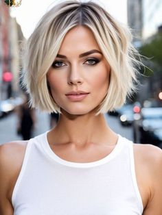 Stacked Blonde Bob Haircut, Short Haircuts Brunette, Ash Blonde Balayage Short Hair, Haircuts Brunette, Grey Bobs, Chic Short Haircuts, Timeless Looks, Haircuts For Women Over 50