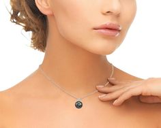 This exquisite pendant features a lustrous AAA quality 10mm Tahitian South Sea Pearl. The pearl is mounted on the finest 14K gold with a dazzling 0.17 Carat SI clarity diamond. The pendant is packaged in an elegant jewelry box, perfect for gifting. Tahitian Pearl Pendant, South Seas, Sea Pearls, South Sea Pearls, Tahitian Pearls, Pearl Diamond, Elegant Jewelry, Pearl Pendant, Jewelry Box