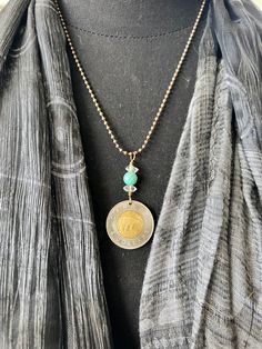 This Canadian coin has got to be one of my favorites. Gotta love the polar bear. Also a faceted genuine turquoise with herkimer diamonds.  Ships in a gift box. Not exactly what you're looking for? Check out my other coin necklaces http://etsy.me/1NTyIXH Browse my pieces on sale >> http://etsy.me/1HSJXNR One Of A Kind Turquoise Jewelry For Anniversary, Unique Healing Medallion Jewelry, One Of A Kind Turquoise Necklace With Round Pendant, Handmade Turquoise Medallion Necklace Gift, Handmade Turquoise Medallion Necklace As Gift, Handmade Turquoise Medallion Necklace For Gifts, Turquoise Necklace With Coin Pendant As A Gift, Stamped Turquoise Round Jewelry, Stamped Round Turquoise Jewelry