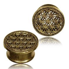 Beautiful Ear Tunnels made of Nickel Free Brass, with flower of life design. These ear plugs come in several sizes. They are sold as 1 piece so if you would like a pair, please choose a quantity of 2 at checkout. Please don't hesitate to contact us for more information or if you have any questions. We have a beautiful range of clothing, jewellery and utility belts. Please see our shop for more items. These are also available for wholesale. Please contact us for more information. Thank you for vi Flower Of Life Pattern, Flesh Tunnel, Aluminum Earrings, Gauge Earrings, Ear Tunnels, Tunnels And Plugs, Gauged Earrings, Ear Gauges, Plugs Earrings