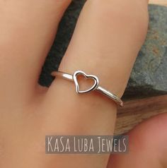 Silver heart ring dainty ring heart ring sterling silver | Etsy Nickel-free Heart Ring For Valentine's Day, Tiny Heart-shaped Ring For Anniversary, Dainty Stackable Heart Ring In White Gold, Dainty Stackable White Gold Heart Ring, Adjustable White Gold Stackable Heart Ring, Delicate Sterling Silver Heart Ring, Dainty White Gold Stackable Heart Ring, Adjustable Stackable White Gold Heart Ring, Dainty White Gold Heart Ring For Promise