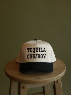 Tequila Cowboy! This is our newest 5panel structured black and cream hat. The perfect concert hat, festive hat, or every day hat!  Unisex fit  Men trucker hat Women's trucker hat  Embroidered detail Tequila Cowboy Hat, Concert Hat, Cream Hat, Graphic Clothing, Women Trucker, Chapeau Cowboy, Fit Men, Summer Lovin, Black And Cream