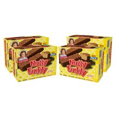 two boxes of nutty buddy crackers sitting on top of each other