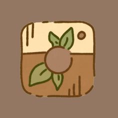 an app icon with a flower on the front and green leaves on the back side