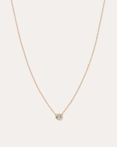 14K Gold Diamond Bezel Necklace | Quince Mini Diamond Necklace, 14k Gold Solitaire Necklace With Delicate Chain, Diamond Bezel Necklace, Dainty Solitaire Necklace With Diamond Accents In Round Pendant, 14k Gold Necklaces With Bezel-set Round Stone, 14k Gold Necklace With Bezel-set Round Stone, Rose Gold Diamond Necklace With Delicate Round Pendant, 14k Gold Necklace With Bezel Set Round Stone, Rose Gold Diamond Necklace With Delicate Chain