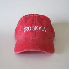 Brooklyn cap embroidered cap baseball cap dad cap brooklyn hat Trendy Flat Brim Baseball Cap For Baseball Season, Trendy Flat Brim Baseball Cap, Adjustable Curved Visor Trucker Hat For College, Adjustable Curved Brim Trucker Hat For College, Adjustable Cotton Trucker Hat For College, Adjustable Everyday Baseball Cap, Trendy Adjustable Fitted Hat With Curved Visor, Classic Adjustable Dad Hat With Letter Print, Trendy Flat Bill Dad Hat With Embroidered Logo