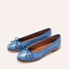 The Demi - Cerulean Nappa French Girl Chic, Parisian Women, Her Closet, The Ballet, Wedding Shoes Heels, Ballet Beautiful, French Women, Comfortable Flats, Ankle Bones