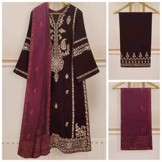 "Step into the festive vibe with luxurious velvet outfit accented with intricate embroidery paired with velvet pants and organza dupatta for a timeless statement. Length: 46\" Pant Fabric: Velvet Dupatta Fabric: Organza" Velvet Semi-stitched Kurta For Eid, Semi-stitched Velvet Kurta For Eid, Eid Semi-stitched Velvet Kurta, Anarkali Velvet Kurta For Eid, Velvet Dupatta For Party, Unstitched Velvet Sets For Festive Occasions, Traditional Velvet Unstitched Suit For Festive Season, Festive Unstitched Velvet Kurta, Unstitched Velvet Traditional Wear For Eid