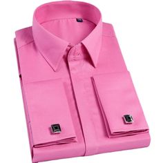 Introducing our French Cufflink Shirt!!! – the perfect blend of style and sophistication. Crafted from premium fabric, this slim-fit men's shirt features French cufflinks and comes in fresh, unique colors that will make you stand out at any occasion. Elevate your look with this timeless piece. Elegant Pink Button-up Dress Shirt, Pink Slim Fit Shirt For Formal Occasions, Formal Pink Button-up Dress Shirt, Pink Button-up Shirt For Formal Occasions, Pink Button-up Formal Shirt, Elegant Pink Slim Fit Dress Shirt, Pink Fitted Formal Shirt, Classic Pink Shirt With Button Cuffs, Pink Business Shirt With Spread Collar