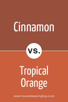 Cinnamon 2174-20 vs. BM 2170-2 Tropical Orange Cinnamon Benjamin Moore, Paint Benjamin Moore, Cozy Environment, Orange Paint