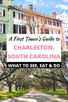 charleston, south carolina with text overlay that reads what to see, eat and do