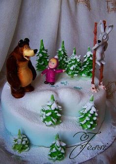 Making Snowman, Masha And Bear, Snow Cake, Military Cake, Torte Creative, Giraffe Cakes, Cake 5, Torte Cupcake, Bear Cake