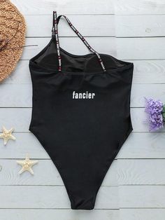 Plain Single Shoulder One-piece Swimwear – rrdeye