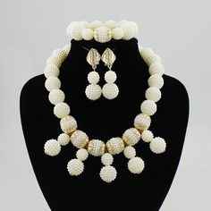 This is for high quality  handmade African Jewelry Set, it takes 5-7 days for the production Adjustable Pearl White Beaded Jewelry, Adjustable Round Pearl White Jewelry, Pearl White Round Pearl Bridal Necklace, Pearl White Pearl Bridal Necklace, Elegant White Bridal Sets With Pearl Drop, Adjustable Beaded Pearl Jewelry, White Polished Beads Round Jewelry, White Round Jewelry Sets For Party, Pearl White Jewelry With Gold Round Beads