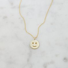 "Super cute smiley face medallion! Simply wearing it will immediately put a smile on your face! Good reminder to BE HAPPY! :) - - - D E T A I L S - - - * Made of 925 Sterling Silver * THICK plating of 14k Gold or Rhodium * 16\" Chain + 3\" Ext * 15mm Charm * Nickel-Free & Hypoallergenic * Lobster Clasp Closure Made with 100% Pure Love ♡ Happy to answer you questions you may have! 🥰" Playful Smiley Face Jewelry For Everyday, Novelty Smiley Face Jewelry As Gift, Novelty Smiley Face Jewelry For Gifting, Novelty Smiley Face Jewelry For Gifts, Novelty Smiley Face Jewelry Gift, Smiley Face Round Jewelry For Friendship, Playful Smiley Face Jewelry For Gifts, Round Smiley Face Jewelry For Friendship, Cheerful Smiley Face Jewelry For Everyday