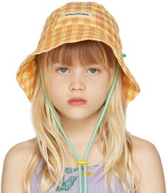 Crinkled plain-woven viscose-blend bucket hat in yellow and orange. Textile logo patch at face. · Cord-lock fastening in green · Cotton lining · Machine wash Model measures 48 / 122 cm tall and wears size 50. Supplier color: Yellow Bobo Choses Size: Recommended Age 48: 6-12M 50 : 12-24M Textile Logo, Baby Yellow, Home Products, Winter 2024, Green Cotton, Yellow Orange, Kids Clothing, Baby Shop, Patch Logo