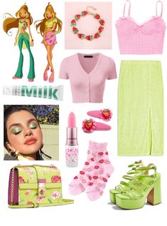 Mask Party Outfit, Flora Outfits, Fairy Costume Aesthetic, Flora Winx Club, Hslot Outfit Ideas