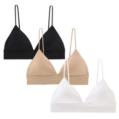 PRICES MAY VARY. Size Note: S: 32AB, 34AA, 34A; M: 34B, 36AA. Material: This seamless bra is made of soft stretch fabric. It can only provide a low level of support. Ideal for lightweight and weightless daily wear and sleep wear. Design: Sexy triangle bralette cups with removable soft cups, v-neck. Proper bottom width, pull on closure, no hook, wire free. Wireless bra for women: Spaghetti straps for a variety of outfits. No buckles or adjustable fasteners for a comfortable wearing experience. Wa Mac Red Lipsticks, Best Bralettes, Pregnancy Must Haves, Padded Bralette, Summer Pregnancy, Dusty Purple, Triangle Bralette, Everyday Bra, Triangle Bra