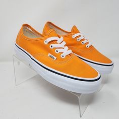 Vans Skateboarding Shoes Womens 6.5 Orange Canvas Upper Sneakers These Are Brand New. They Will Not Ship With Their Original Box. Size: 6.5 G11 Vans Low-top Canvas Shoes For Skateboarding, Orange Lace-up Skate Shoes With Cushioned Footbed, Vans Lace-up Canvas Skateboarding Shoes, Vans Lace-up Skate Shoes With White Sole, Vans Lace-up Canvas Shoes For Skateboarding, Skateboarding Canvas Shoes With Contrast Sole, Vans Low-top Canvas Shoes, Casual Orange Sneakers With Vulcanized Sole, Orange Sporty Lace-up Canvas Shoes