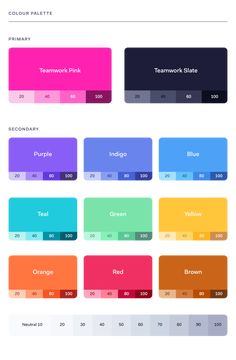 the color chart for different colors and shapes, including red, blue, green, yellow, pink, purple, orange