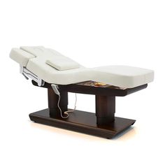 Beauty-Ace Electric Spa and Massage Bed Black wood FF-DPI-SPABED-Z062-WALNUT Spa Beds, Spa Space, Spa Table, Spa And Massage, Facial Bed, Light Stripes, Spa Bed, Spa Furniture, Spa Chair