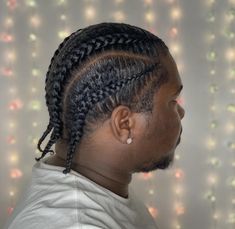 Braids Black Men, Boys Cornrows, Low Fade Curly Hair, Man Braids, Double Braids, How To Tie Bandana