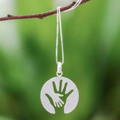 Hand Motif Inspirational Sterling Silver Pendant Necklace - Generations | NOVICA Hummingbird Jewelry, Silver Casting, Mens Sterling Silver Necklace, Sterling Silver Cross Necklace, Metal Clay Jewelry, Gifts For My Wife, Sterling Silver Mens, Sterling Silver Necklace Pendants, Sterling Silver Cross