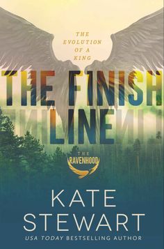 the finish line book cover with an eagle on it's back and trees in the background