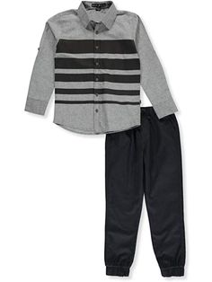 Beverly Hills Polo Club comes with a casual long pants set for little boys. The 2 piece dress shirt and twill black pants are perfect for your handsome and confident young boy. Casual look: The set includes a dress shirt in gray black and twill pants for a very stylish look Versatile style: perfect blend of Style, Modern and Comfort Multiple sizes and colors for you to choose the suit that fits your style Boys dress clothes, can be worn many occasions : Easter, Christmas, Thanksgiving, wedding, Black Cotton Sets For Fall, Black Pants Outfit, Thanksgiving Wedding, 2 Piece Dress, Beverly Hills Polo Club, Polo Club, Twill Pants, Dress Clothes, Christmas Thanksgiving