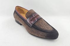 Brown Round Toe Slip-ons For Semi-formal Occasions, Fitted Brown Loafers With Round Toe, Brown Moccasins For Semi-formal Fall Occasions, Brown Semi-formal Moccasins For Fall, Brown Semi-formal Fall Moccasins, Designer Brown Slip-on Loafers, Designer Brown Wingtip Loafers, Fitted Brown Casual Loafers, Casual Brown Loafers