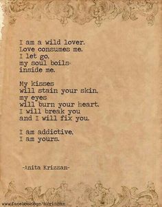 an old paper with the words i am a wild lover on it